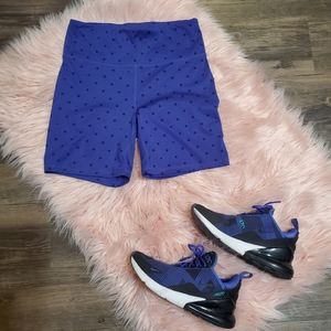 Purple polka dot Fabletics shorts